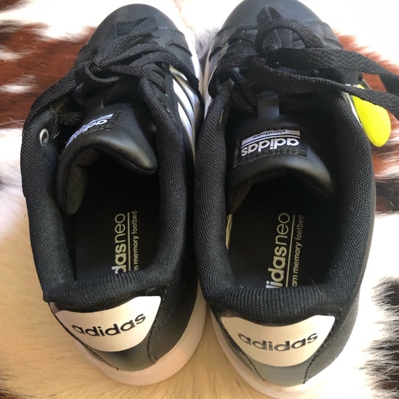 Adidas Cloadfoam Memory Footbed 3 Stripe Black Sz7 - Picture 4 of 8